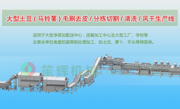 延长连续式土豆去皮清洗切割风干生产线